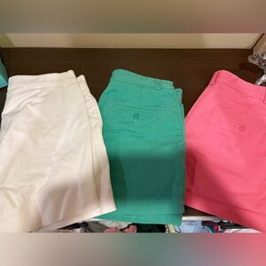 Ralph Lauren Womens Shorts in Pink, Green, and White LOT OF 3
